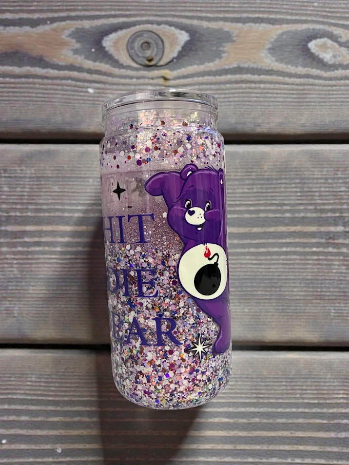 20oz Eat Shi# & D!e Bear Snowglobe