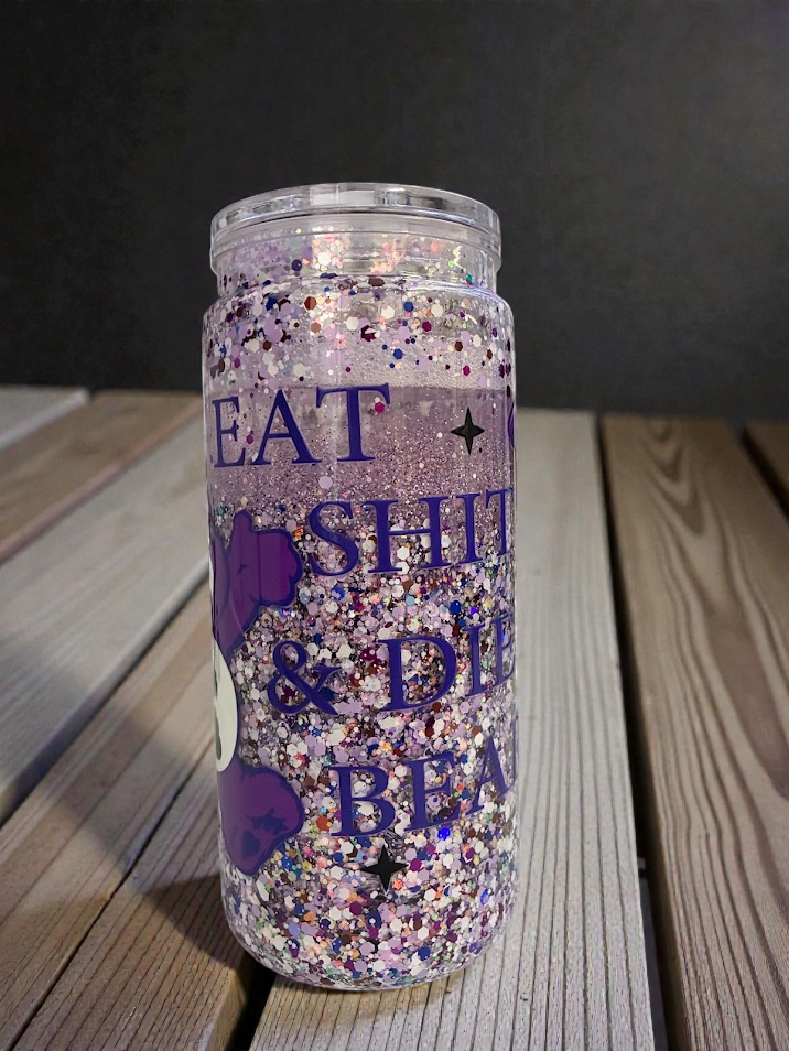 20oz Eat Shi# & D!e Bear Snowglobe