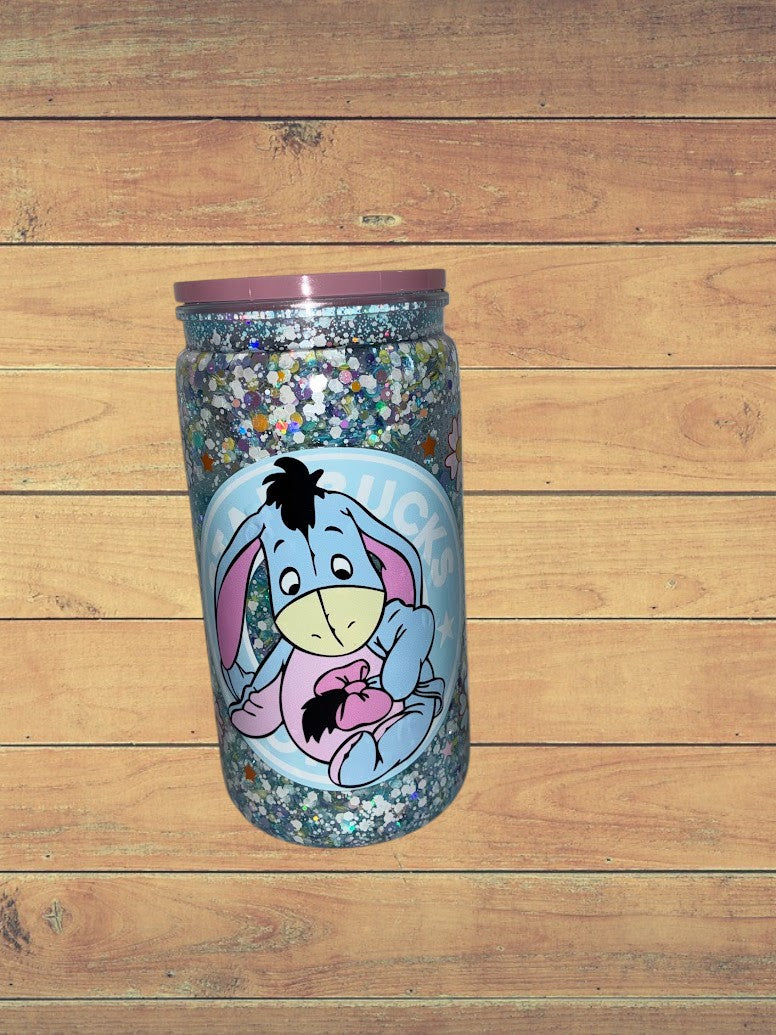 Eeyore Snowglobe 16oz glitter cup
