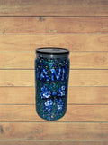 Blue floral NANNY glitter cup