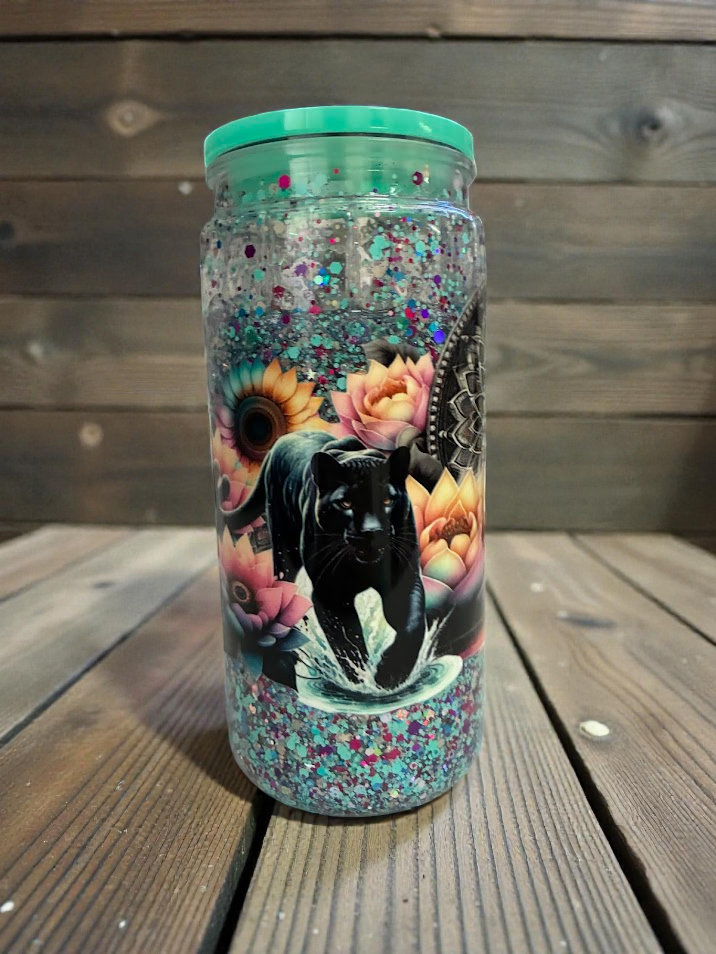 20oz Panther Snowglobe