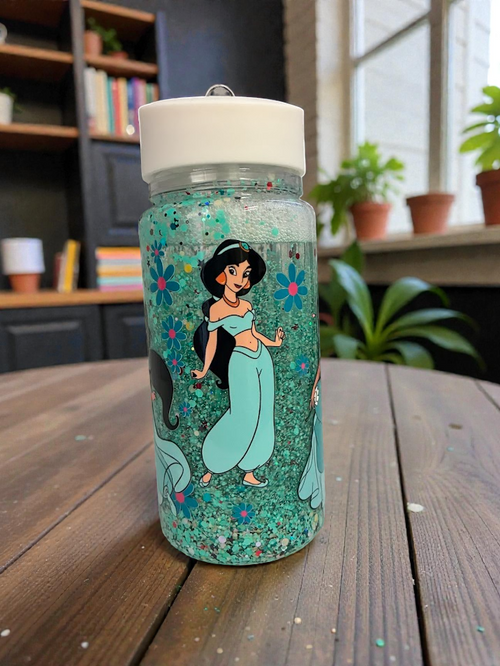 10oz Princess Jasmine Snowglobe Bottle