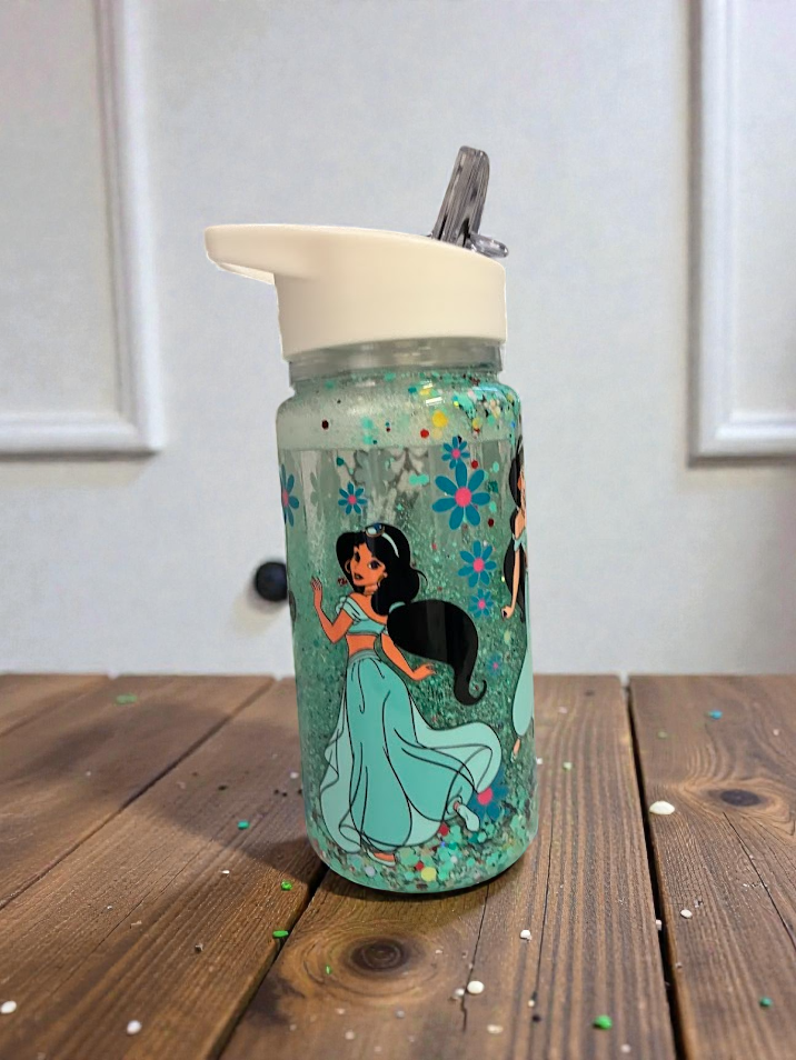 10oz Princess Jasmine Snowglobe Bottle